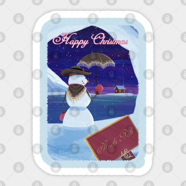 Christmas Snowman Sticker by Niall Byrne